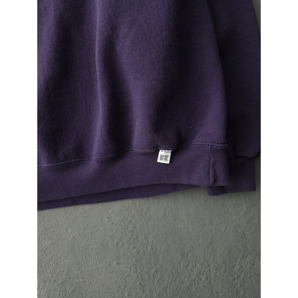 Vintage 90s Russell Athletic Purple Blank Crewneck Sweatshirt XL - Picture 6 of 10